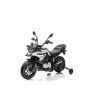 BMW F850 GS elektromos motor, eredeti licenc, 12V akku, EVA soft kerekek, 2 x 35W motor, LED lámpák, Segéd kerekek, fehér