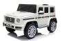 Mercedes G500 elektromos autó 12V, fehér, 2,4 GHz távirányító, USB / SD bemenet, felfüggesztés, lítium akkumulátor, LED lámpák, EREDETI licenc
