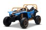 Elektromos buggy Arctic CAT XXL 4x4 24V, kék, kétszemélyes, puha EVA kerekekkel, nagy teljesítményű motorokkal, lítium akkumulátorral, MP3-lejátszóval Bluetooth funkcióval, rugózott hátsó tengellyel, műbőr ülésekkel, eredeti licenccel
