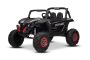 Elektromos kisautó NEW RSX 24V, fekete, 4x4 meghajtás, lítium akkumulátor, EVA kerekek, rugózott tengelyek, kétszemélyes műbőr ülés, távirányító, MP3 lejátszó USB/AUX bemenettel.